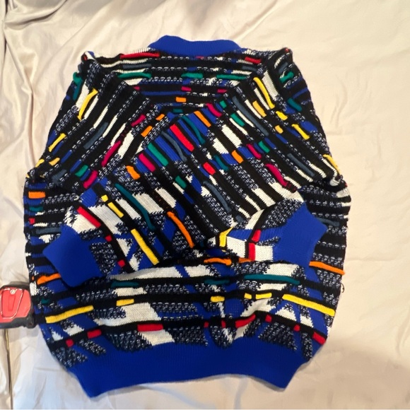 VINTAGE Coogi Sweater Men XL Black Red Wool Pullover Hip Hop Biggie 90s Textured - Picture 9 of 14